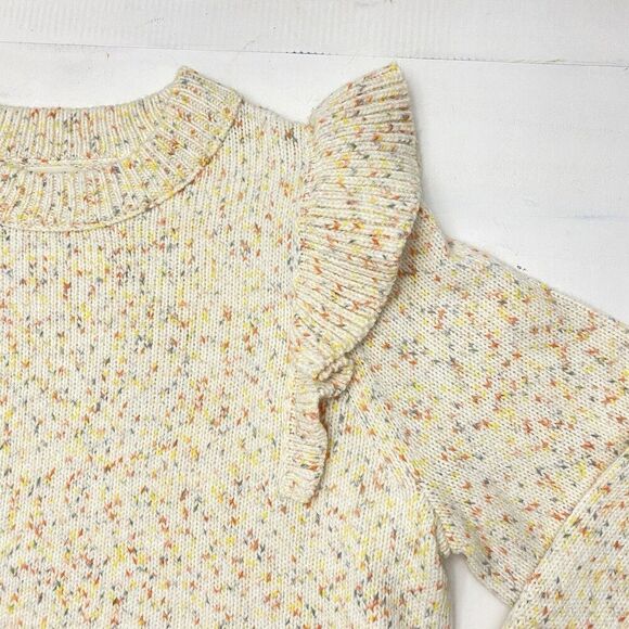 Universal Thread Confetti Ruffle Crew Neck Pullover Sweater Ivory Women's Sz 2X - Picture 2 of 12